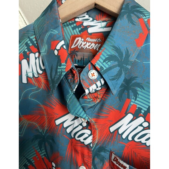 Dixxon Flannel Co. Women’s S The Vice Miami Print Button Down Party Shirt - Picture 6 of 10